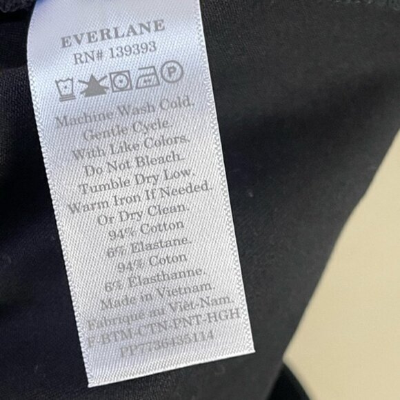 Everlane The Curvy Side-Zip Stretch Cotton Pant black size 10 - Picture 12 of 16